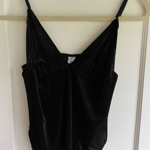 Black velvet body suit